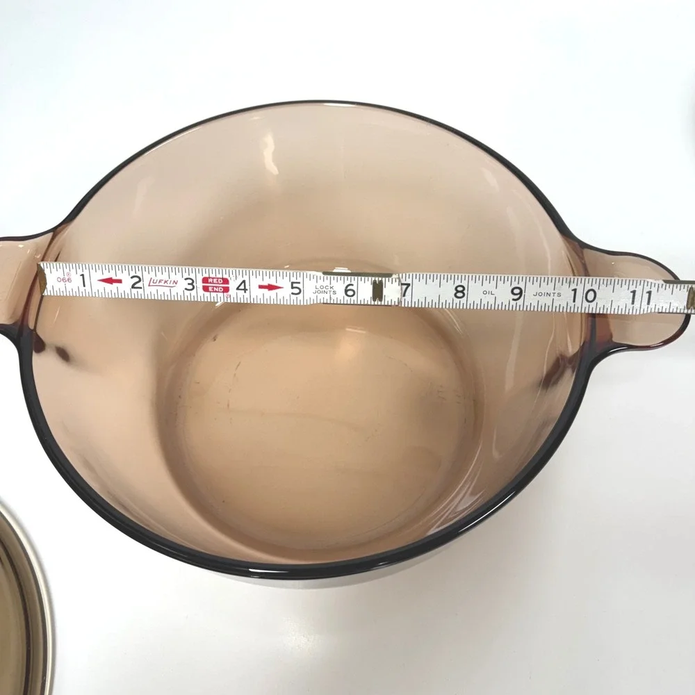 Vintage Visions Corning Amber Glass 4.5L Dutch Oven Stock Pot Casserole Dish